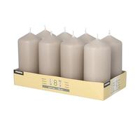 8 bougies piliers Ø 47 mm - 100 mm de grège