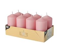 Papstar Bougies piliers lot de 8 Ø 50 × 100 mm vieux rose