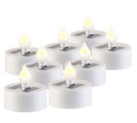 8 bougies plates à LED avec chargeur solaire et capteur de luminosité Lunartec