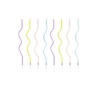 8 Bougies spirales pastel multicolores 14 cm