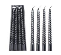8 Bougies Torches Tordues, Bougies Spirale Premium pour Dîner et Décoration, Longue Durée de Combustion, Lot de Anti-Gouttes pour Décoration de Table, Mariage, Noël & Fêtes (Noir)