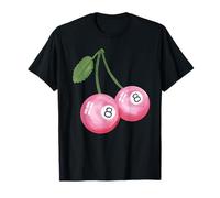 8 Boules de Billard et de Billard peintes à la Main en Cerises Rose Vif T-Shirt