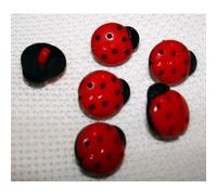 8 Boutons Coccinelles en plastique 15 mm