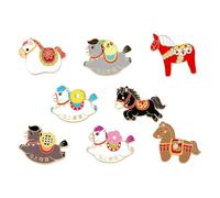 8 broches à fixation fixe pour célébrer l'année du cheval