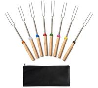 8 Brochettes Télescopiques Acier Inoxydable Ensemble Couverts Gril Pour Barbecue Camping Brochettes Grill Guimauve Télescopique Fourchette Gril Feu Camp Extensible Pour Barbecue Camping, Garden-Party