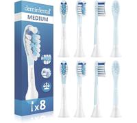 8 brossettes demirdental compatible avec Philips Sonicare têtes de brosse C3, Premium Plaque Defence Standard, équivalent HX9048, brossettes de rechange compatible, blanc