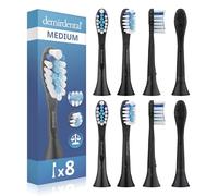 8 brossettes demirdental compatible avec Philips Sonicare têtes de brosse C3, Premium Plaque Defence Standard, équivalent HX9048, brossettes de rechange compatible, noir