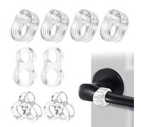 8 Butées de Porte Transparentes, Protection Amortissante pour Poignées de Porte et Fenêtre, Set avec 4 Simple, 2 Double et 2 Triple Anneaux, Absorbe les Chocs et Protège Murs et Meubles