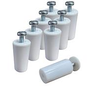 8 butées volets roulants blanches 40 mm PVC. Arret de volet fourni avec tout le nécessaire pour le montage avec ses rondelles et ses vis. Butee volet roulant blanc. Fabriquées en Espagne.