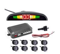 8 Capteurs 22mm Voiture Rétro-éclairage LED Affichage Capteur Stationnement Radar Inverse Détecteur À Ultrasons Système Moniteur D'assistance Car Parking Sensors(Noir)
