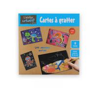 8 Cartes À Gratter Les Animaux Marins + 1 Crayon En Plastique