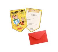 Chaks Cartes d'invitation 12809-AX Astérix - Paquet de 8 multicolores avec enveloppes