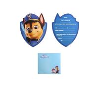 8 Cartes d'invitation avec enveloppe Chase Pat'patrouille 11 x 14 cm - Bleu