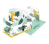 8 cartons invitation safari nature sauvage - amscan 9909356 Multicolore G