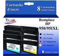 8 Cartouches compatibles avec l'imprimante HP OfficeJet Pro 8625, 8630, 8640, 8660 remplace HP 950XL, HP 951XL (Noire+Couleur)- T3AZUR G
