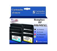 8 Cartouches compatibles avec l'imprimante HP OfficeJet Pro 8625, 8630, 8640, 8660 remplace HP 950XL, HP 951XL (Noire+Couleur)- T3AZUR G