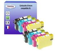 T3AZUR- 8X Cartouches Compatibles avec Epson T1291 T1292 T1293 T1294 remplace Epson Stylus Office SX440W SX445W SX525WD SX535WD SX620FW