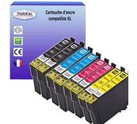 8 Cartouches Compatiblespour Epson XP412, XP415 remplace Epson T1811 T1812 T1813 T1814 (18XL) - T3AZUR G