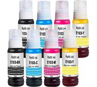 8 Cartouches d'encre (2bk2c2y2m) Compatible avec Epson 103 Compatible avec EcoTank L1110 L3100 L3101 L3110 L3111 L3150 L3151 L3160 L5190¿