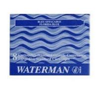 Waterman Etui de 8 cartouches longues – encre intense noire et bleue (Bleu Sérénité)