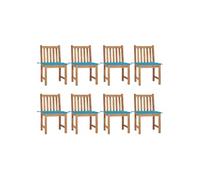 Vidaxl Chaises De Jardin 8 Pcs Avec Coussins Bois De Teck Massif