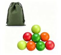 8 Cochonnets de Pétanque Coloré en Bois 3 cm Avec Sac De Rangement | Accessoire Boule Petanque pour Compétition et Loisir, Multicolores Cochonnet pour intérieur et extérieur