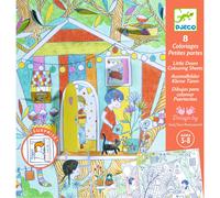 8 coloriages Les cabanes de Nina Djeco