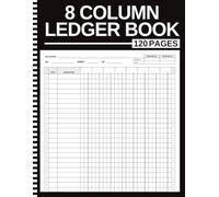 8 Column Ledger Book: Traditional Columnar Accounting Pad with Numbered Lines, Chart of Accounts and Trial Balance | Bookkeeping for Small Business & Personal Use | 8.5 x 11 | 120 Pages