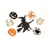 8 confettis bois sorcière araignée - générique hal0025 Gris G