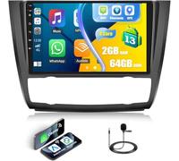 [8-Core 2+64G] CAMECHO Android 13 Autoradio pour BMW 1 Series E81 E82 E87 E88 avec Navi Carplay DSP, 9" Écran 2 DIN Radio sans Fil Android Auto GPS WiFi Bluetooth FM/RDS 2USB SWC+Mic+Canbus