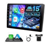 8 Core 4+64G Carplay Android Auto 2Din Car Stéréo, Motorsi 10 Pouces Stereo Auto Bluetooth Con Schermo, Android Autoradio Con GPS/WiFi/MirrorLink/Bluetooth/DSP/FM/RDS/SWC+ Caméra arrière AHD