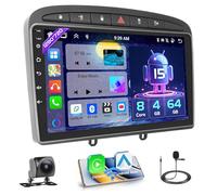 [8 Core 4+64GB] Android 15 Autoradio, Carplay Android Auto sans Fil, pour Peugeot 308/408 2007-2013 Radio, Hikity Écran Tactile 9’’ Bluetooth Stéréo Mirror Link GPS WiFi FM