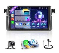8 Core 4+64GB Android 15 Autoradio pour BMW Series 3 E46 1998-2006 Radio Carplay Android Auto sans Fil Hikity Poste Radio Voiture Écran Tactile 9 Pouces Bluetooth Stéréo WiFi FM RDS USB