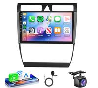 8 Core 4G+64G Autoradio Android 13 pour Audi A6 C5 1997-2004 S6 1999-2004 RS6 2002-2006, 9 Pouces HD Écran Tactile IPS avec DSP Carplay Android Auto sans Fil GPS WiFi Bluetooth FM RDS Caméra de Recul