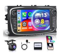 8 Core 4G+64G Sans Fil Carplay Android Autoradio pour Ford Focus II mk2 Mondeo S-Max C-Max Galaxy 7 Pouces Autoradio avec Android Auto Navi GPS WiFi Mirror Link Bluetooth FM/RDS/EQ/SWC Caméra de recul