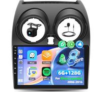 8 Core 6+128G Autoradio pour Nissan Qashqai J10 2006-2016 avec Carplay Android Auto, Radio Tactile de 9" avec Intelligent Voice Bluetooth WiFi GPS FM/RDS 36EQ Radio réseau SWC+caméra arrière
