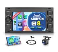 8 Core 6G+128G Android 15 Autoradio pour Ford Focus C-Max S-Max Kuga Fiesta Transit Fusion Mondeo Galaxy Connect sans Fil Carplay Android Auto GPS Navi WiFi 7 Pouces Radio Bluetooth FM/RDS/DSP EQ/SWC