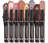 8 Couleurs Glitter Et Matte Eyeshadow Stick Set, 8pcs Metallic Eyeshadow Crayon, Longue Durée Imperméable Crème Crayon Maquillage Yeux