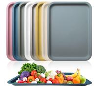 8 Couleurs Plateau de Service Plastique, Plateaux de Service Rectangulaires 30,7x23 cm, Plateau Restauration, Plateau Plastique, Durables Plateaux Antidérapants, pour Restaurant, Café, Hôtel, Cuisine