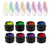 8 Couleurs Spider Gel-Lumineux Araignée Nail UV Gel Polish-Nail Art Peinture Gel Designs Peinture-pour Ligne Néon Fluorescent Effet Manucure Halloween Dance Party