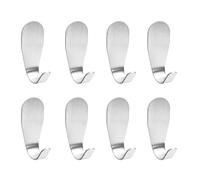 8 Crochets Adhésifs en Acier Inoxydable Supports Muraux Avec Adhésif Double Face Transparent, Installation Sans Perçage pour Cuisine et Salle de Bain Crochets Muraux Inox Brossé Crochet Simple