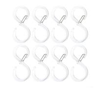 8 crochets en S transparents pour un positionnement flexible sur des surfaces plates non poreuses dans les configurations d'organisation domestique (petit transparent)