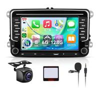 【8 Cœur 6+128G】 Hodozzy Carplay Autoradio pour VW Passat Golf Seat Altea Skoda Octavia Fabia avec USB/USB-C, 7 Pouces Ecran Tactile Android Autoradio avec Android Auto/WiFi/GPS/RDS/FM/Bluetooth/DSP