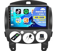 8 cœurs 4+64G Android 13 Autoradio pour Mazda 2 2007-2014 avec Carplay Android Auto, Radio à écran Tactile 9 Pouces avec Bluetooth, WLAN, GPS, FM/RDS, 36EQ, SWC et caméra de recul