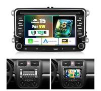 8 cœurs 6+128 Go Android 15 Autoradio pour VW Passat Golf Seat Altea Jatta Skoda écran 7" IPS 2.5D avec CarPlay sans Fil Android Auto/FM/RDS/32EQ/DSP/GPS/Wifi/SWC + Caméra de Recul AHD