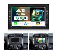 8 cœurs 6+128 Go Android 15 Autoradio pour VW T5, Golf 4, Bora, Polo MK5, Passat B5, Jetta, écran 7" IPS 2.5D avec CarPlay sans Fil, Android Auto, FM, RDS, 32EQ, DSP, GPS, WiFi et caméra de recul AHD