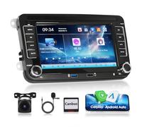 [8 cœurs] Autoradio 4G+64G pour VW Polo Golf 5 6 Places Skoda Passat avec Carplay Android Auto Radio, autoradio 7 Pouces avec Affichage 3D du modèle de Voiture, Bluetooth 5.1/GPS/DSP/EQ/FM/RDS