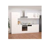8-delige Keukenkastenset bewerkt hout wit3067639