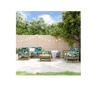 Vidaxl Salon De Jardin 8 Pcs Bois De Pin Imprégné