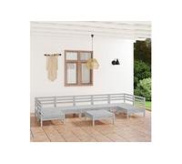 8-delige Loungeset massief grenenhout wit3083410